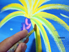 Energetic palm tree, painting